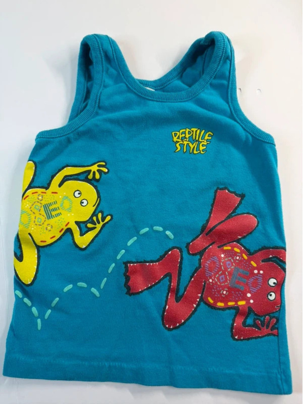 Buster Buster Brown "Reptile Style" Blue Tank Top Best Fit Size 2T/3T